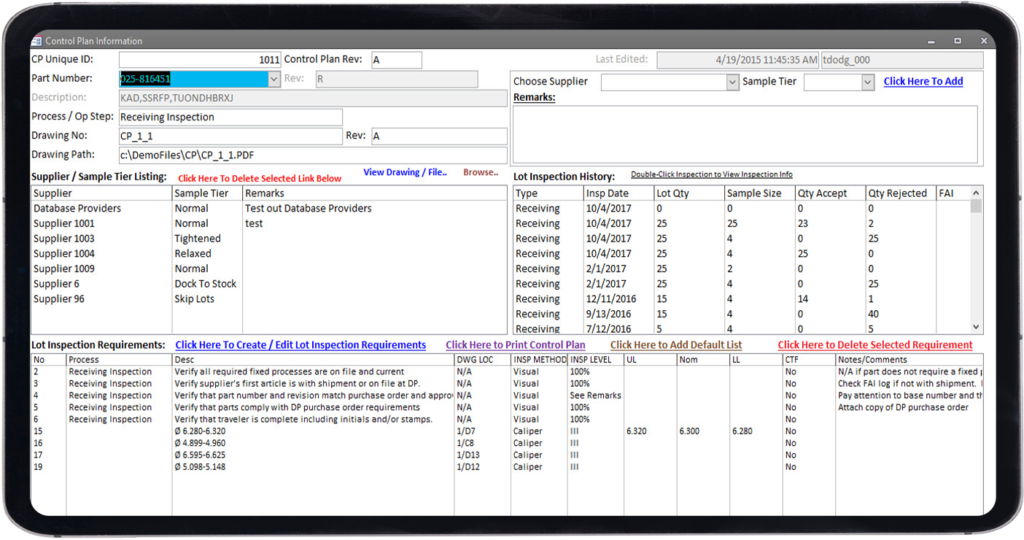 Inspection Control Plans for Manufacturers – Improve Part Quality