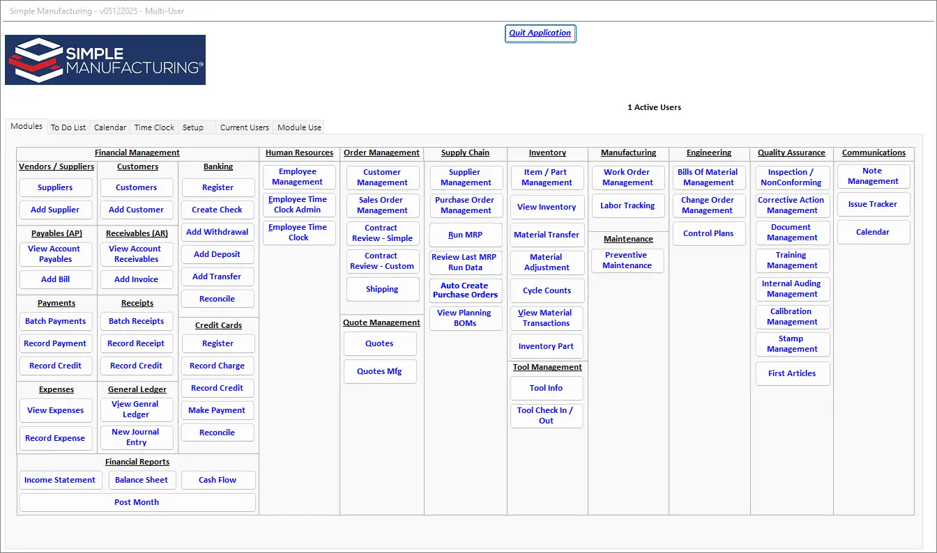 SimpleManufacturing ERP Software