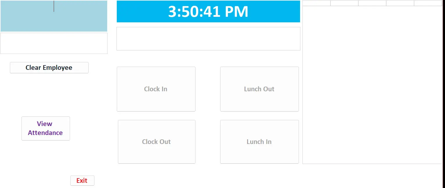 SimpleManufacturing Time Clock Entry