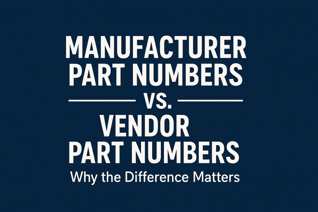 Manufacturer Vs Vendor Part Numbers