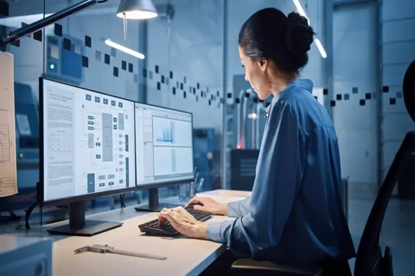 Manufacturing Work Order workflow connecting customer demand, BOM materials, routing operations, labor, inspection, finished goods, and actual costing